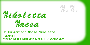nikoletta nacsa business card